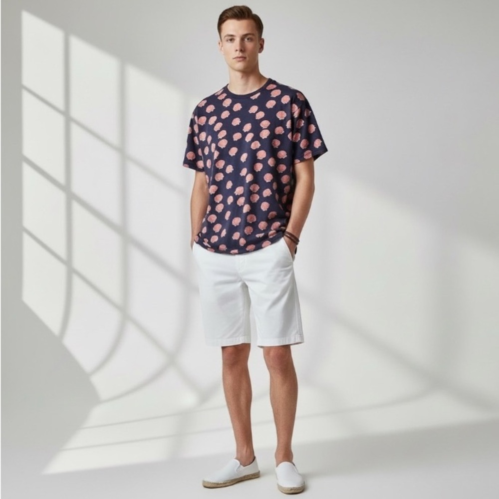 Eighty eight Blue Red Rose Graphic Tee Stylish T-Shirt Spring shirt Floral